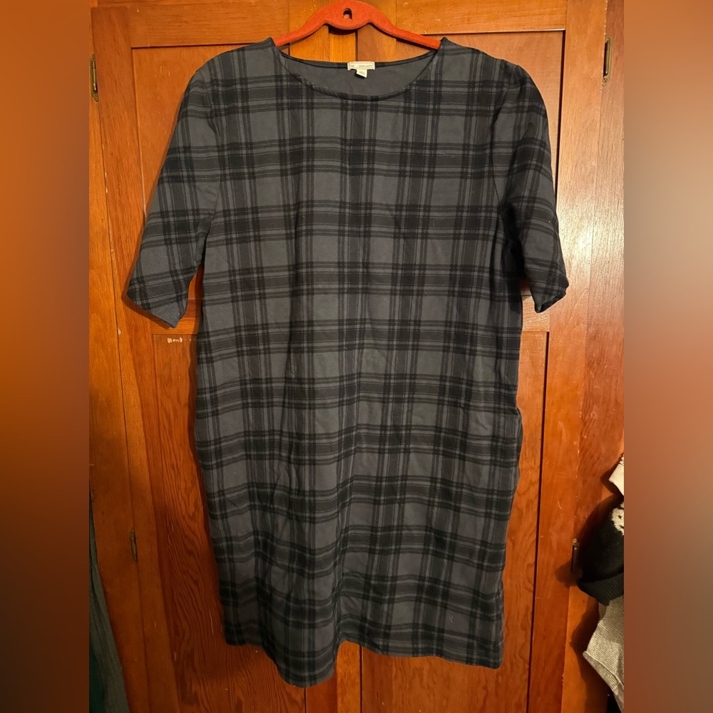 Gap Gray Black Plaid Dress XL